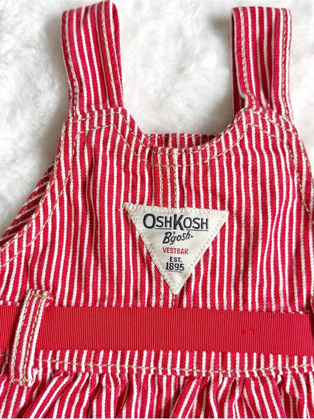 Oshkosh Baby Girls Denim  Striped Dress